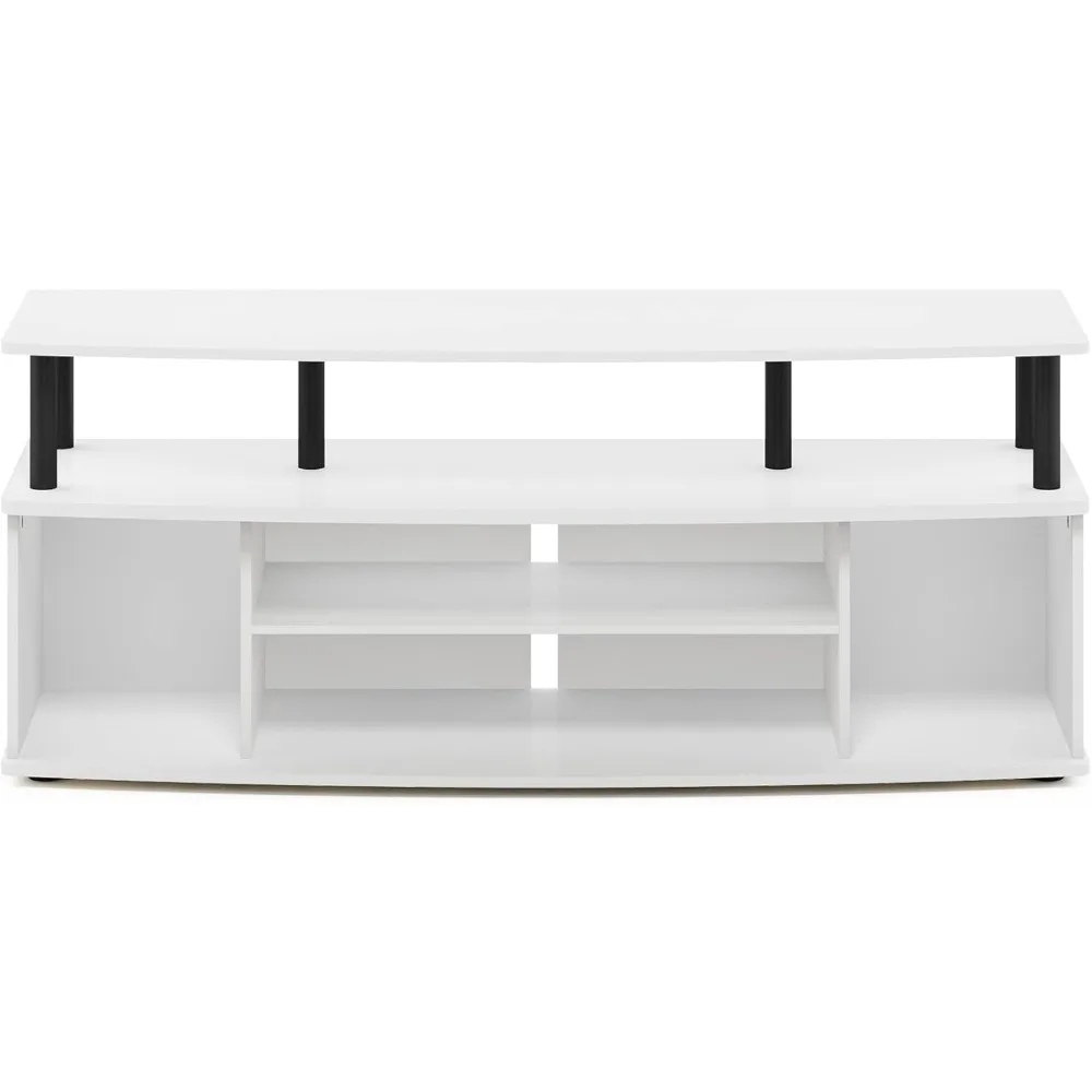Jaya Large Entertainment Center com suporte para TV de até 55 pol., polegadas, branco/preto