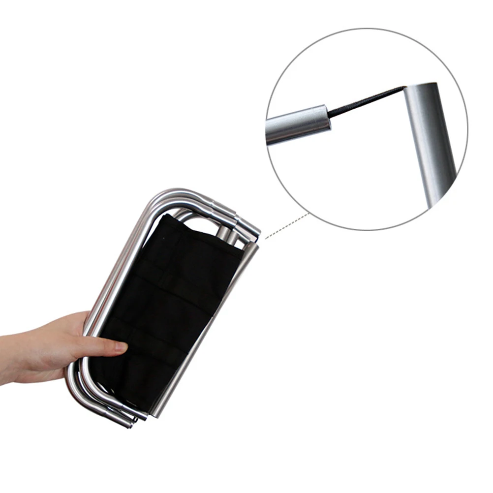 

Outdoor Folding Chair Portable Lightweight Middle Size Silver Oxford Cloth Camping Fishing Picnic Backpack Chair