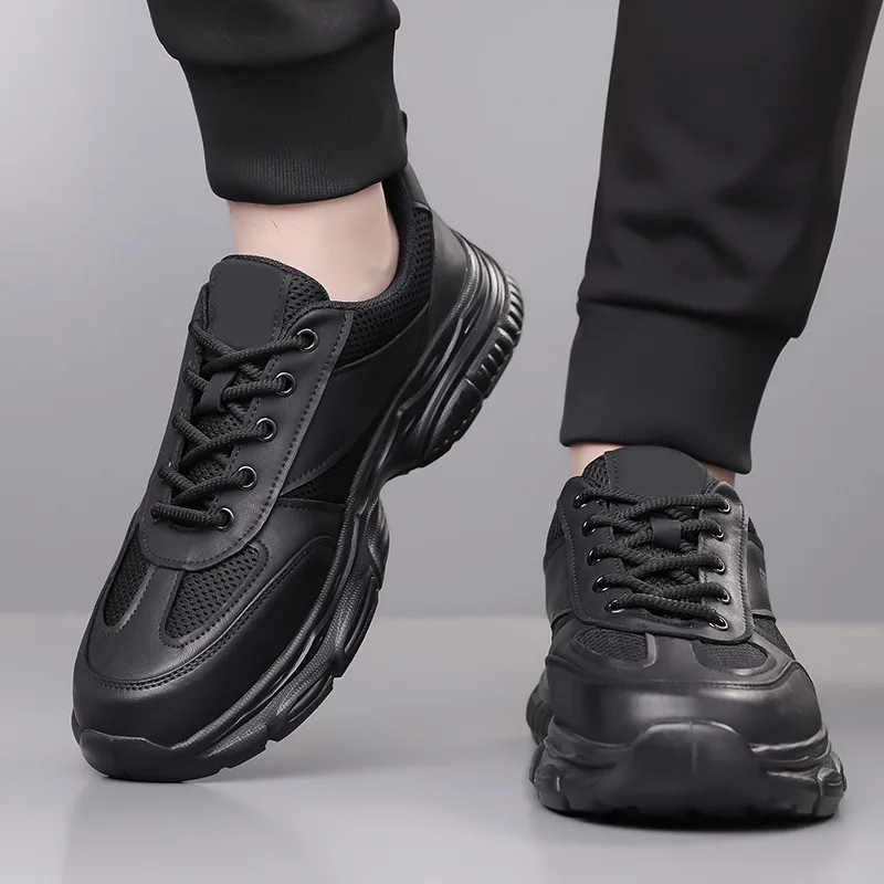 

Spring Summer New Mesh Shoes for Men New Lace Designer Fashion Casual Sneakers Male Solid Color High Quality Platform Shoes Man