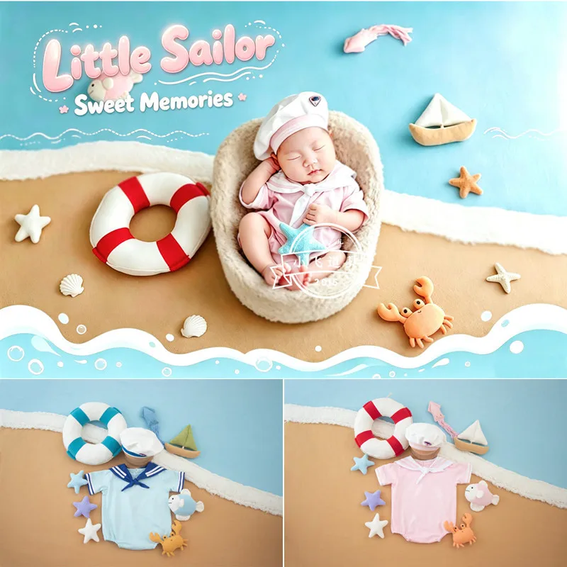 ❤️-accesorios-para-fotografia-de-recien-nacidos-gorro-mono-chal-salvavidas-estrellas-de-mar-3-unidades-peces-cangrejos-calamares-barco-y-fondo-para-fotografias-de-bebes