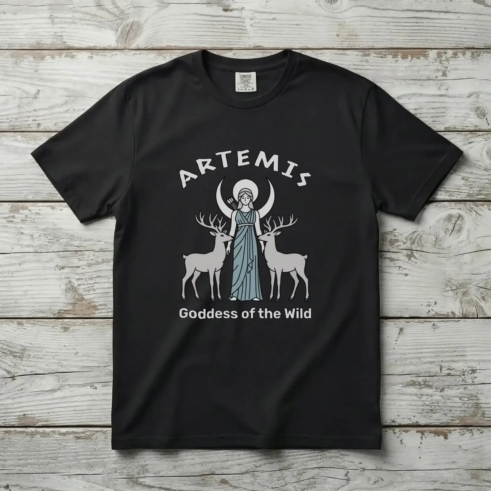 Artemis Goddess of the Wild T Shirt Greek Mythology Moon Stag V1 vintage Washed Stylish Versatile designer clothes Stretched