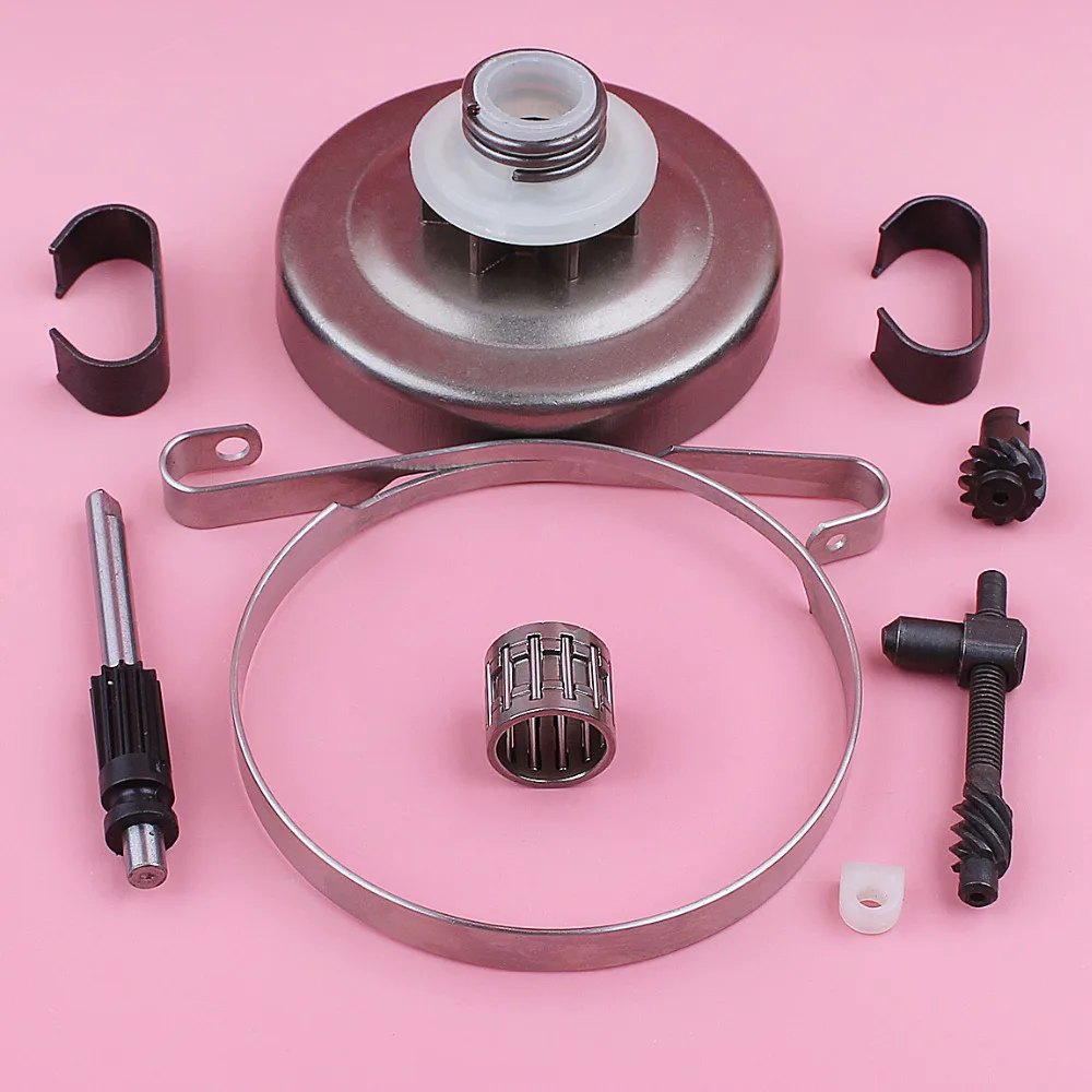 . 325 7t rolamento da mola do cilindro da embreagem para husqvarna 445 450 corrente ajustador faixa de freio bomba óleo sem-fim engrenagem motosserra substituir parte