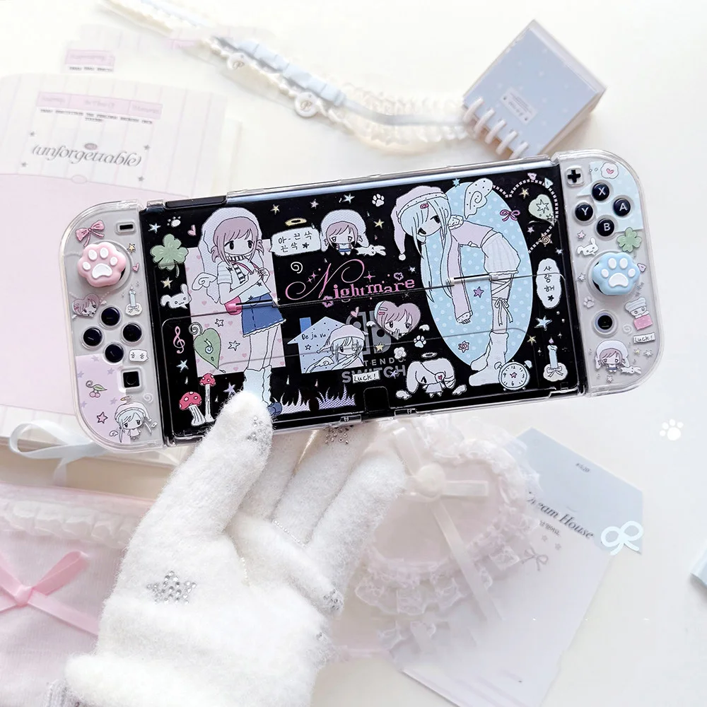 Y2K Style Protective Case for Nintendo Switch / OLED / Lite / Switch 2 - Asian Aesthetic Hard Shell , Dream Night Girl view 5