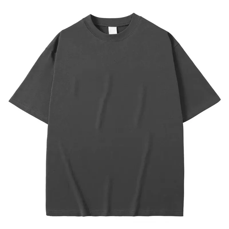 المتضخم الرجال طاقم الرقبة تي شيرت كلاسيكي بلون قصيرة الأكمام الرجال والنساء أربعة مواسم ارتداء عادية اليومية الأساسية #3