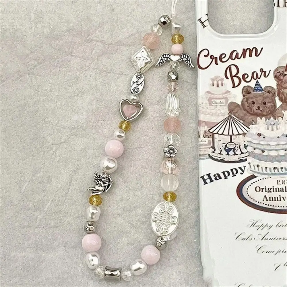 

Star Pearl Beaded Phone Chain Hanging Cord Anti-Lost Phone Strap Handmade Wrist Strap Mobile Lanyard Women Girls