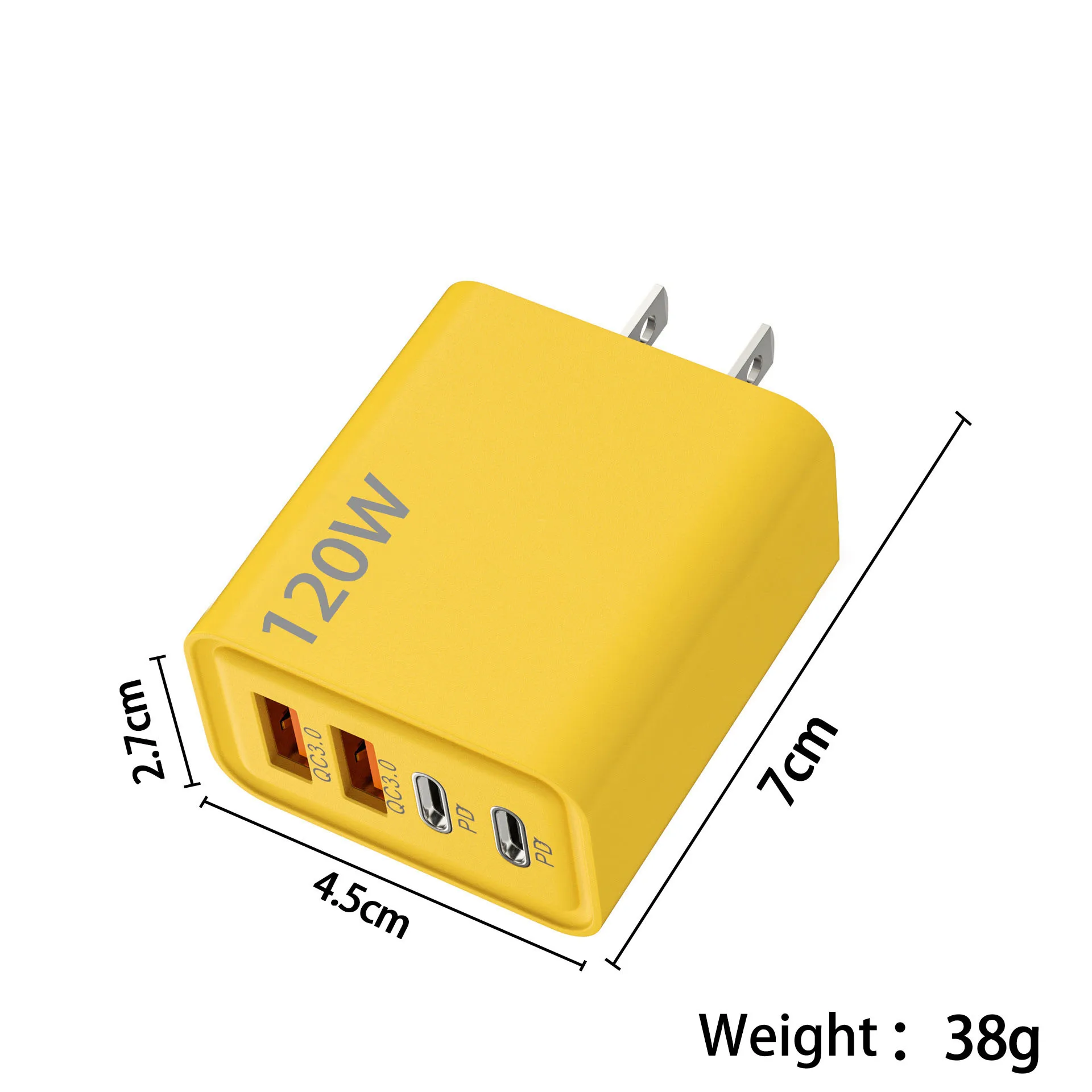 120 واط 4 ميناء شحن سريع PC/USB شاحن EUR/الولايات المتحدة/المملكة المتحدة القياسية نوع C الجدار شاحن QC3.0 محول آيفون سامسونج الدخن هواوي
