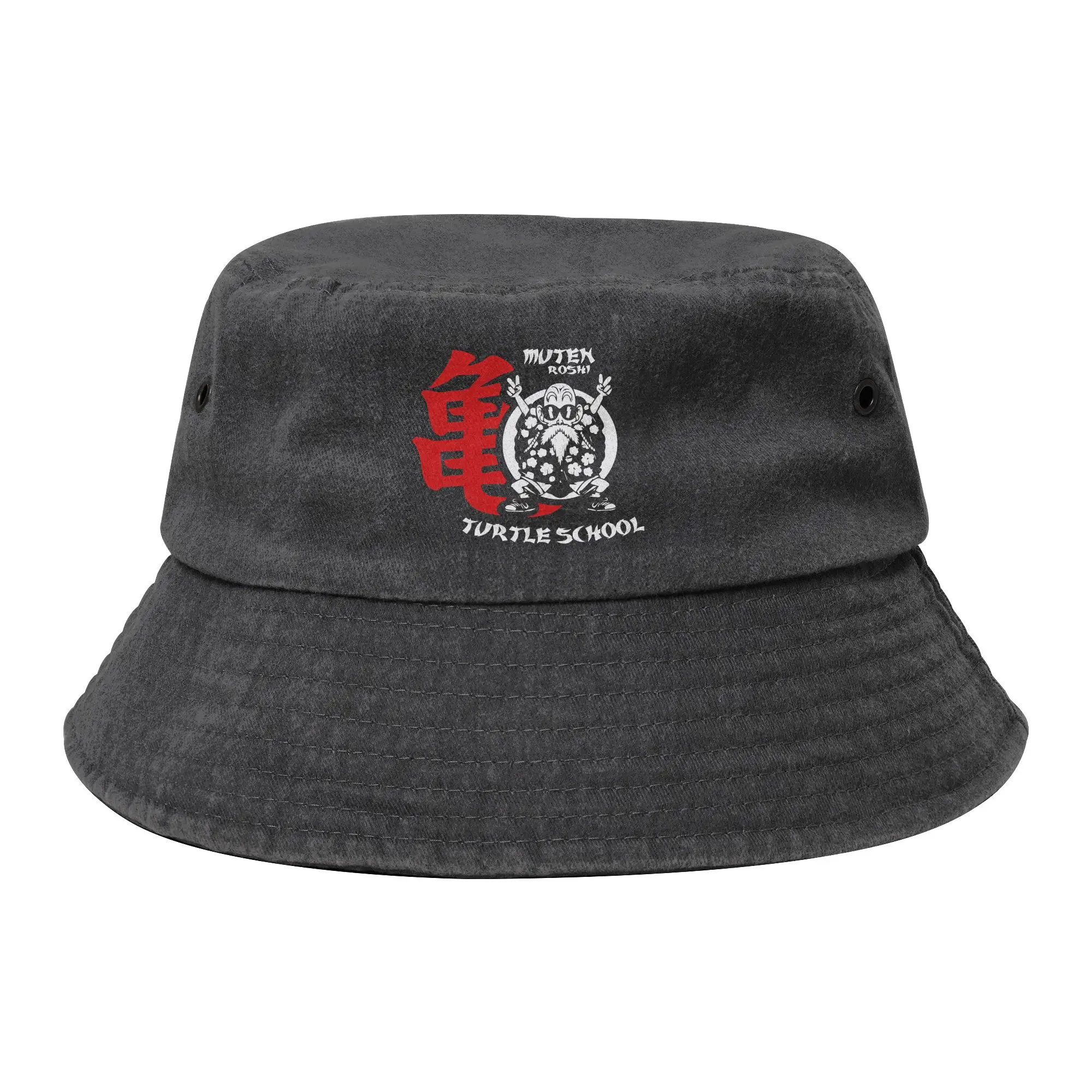 Dragon Ball  Master Rosh Bucket Hat Unisex Outdoor  Distressed Denim Fishing Cap Summer Bob Hat