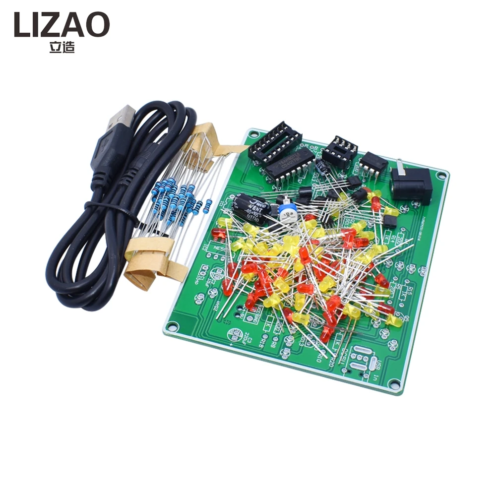 LIZAO Red Yellow Double Color Flashing Lights DIY Kit, Strobe NE555 + CD4017 Electronic Practice Learning Kit Parts Suite