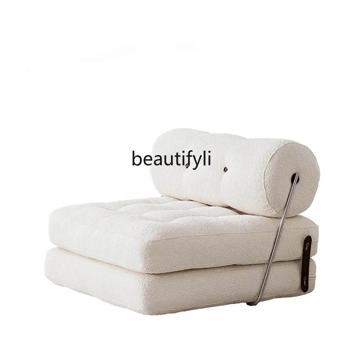 200302 Cream Style Lambswool Tofu Block Sofa Bed Floor Square Module Sitting and Lying Two-Purpose Sofa