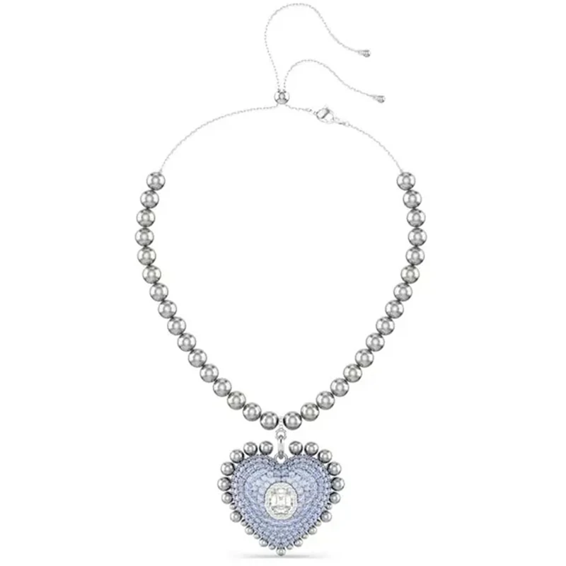 2026 Nieuwe Trend Luxe Kristal Sets Charm Roze Hart Groene Schelp Hanger Kristal Mode Dames Kettingen Armband Ring Oorbellen
