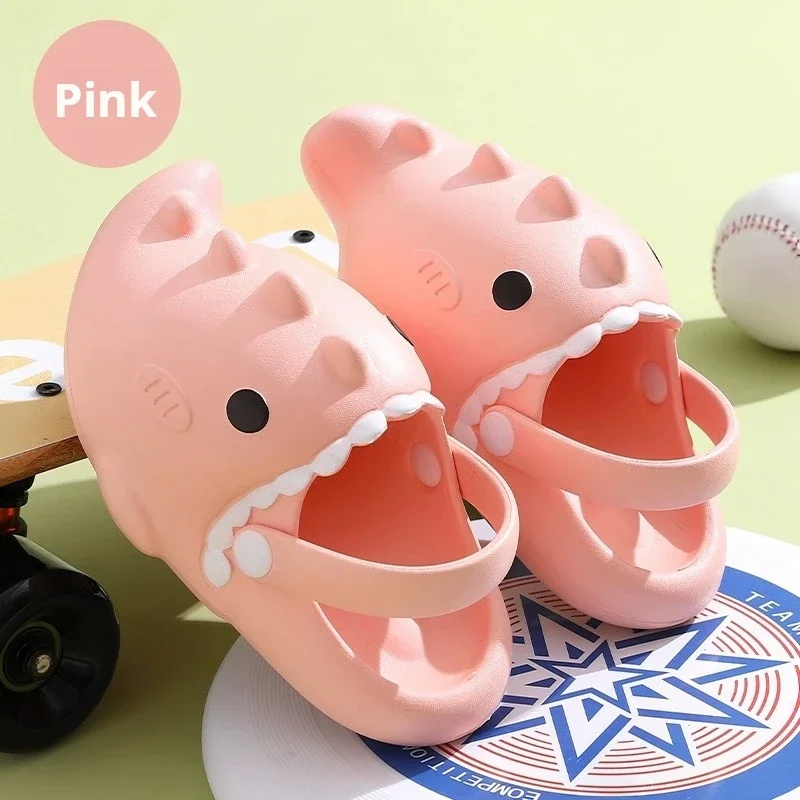 

Comfort Cute Baby Hole Shoes Boys Girls Home Slides Summer Shark Slippers for Children Cold Slippers Indoor Non-Slip Soft Bottom