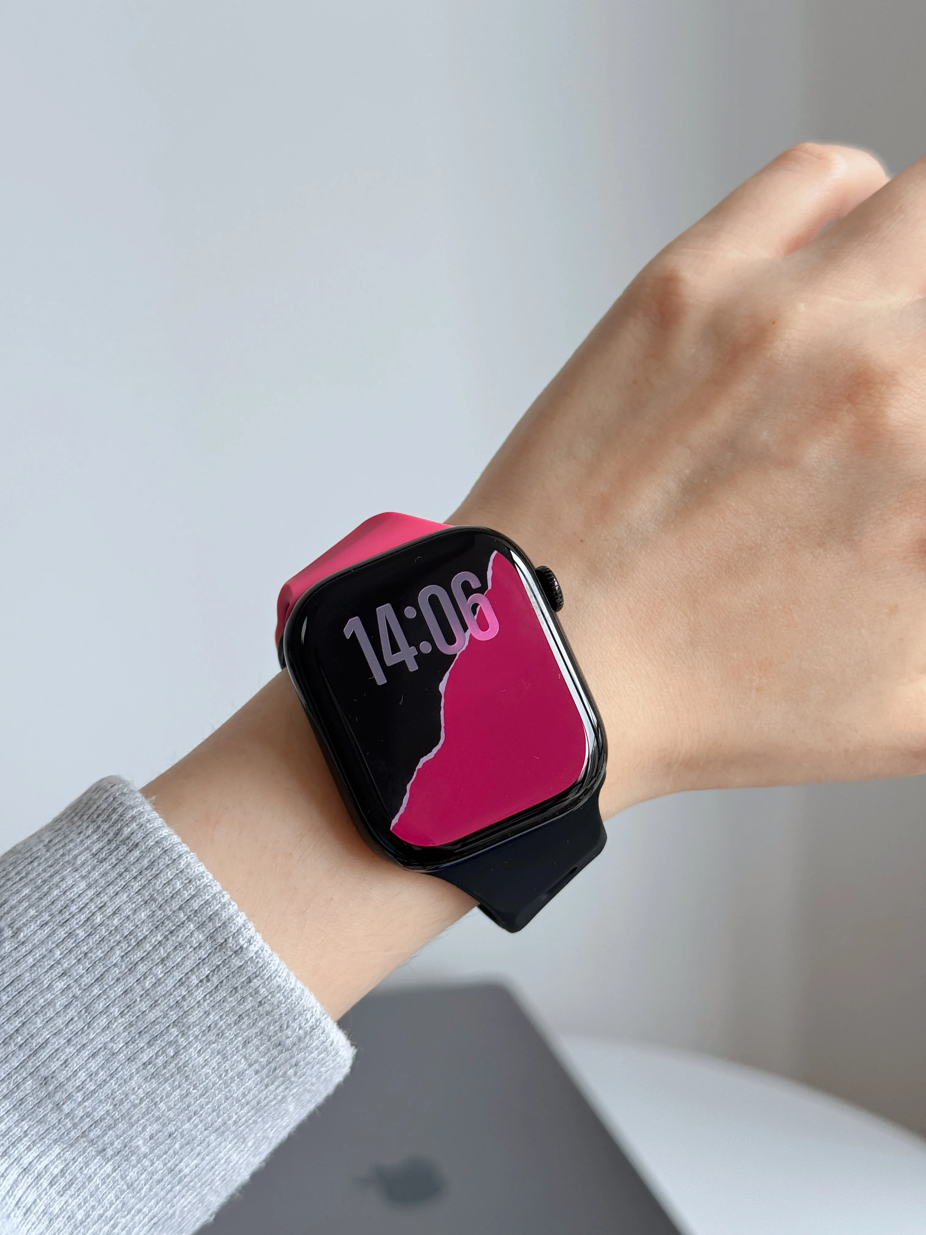 Kreatives, schräges Silikonarmband für die Apple Watch, 40 mm, 41 mm, 44 mm, 45 mm, S10, S11, 46 mm, 42 mm, iWatch Series 12, 11, 10, 9, 8, 7, 6. – Detail 10