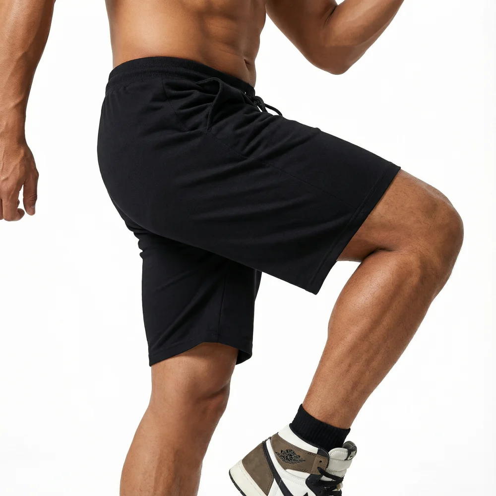 Men's Casual Cotton Shorts for Workout & Everyday Wear Comfortable Drawstring Sweat Shorts with Side Pockets Pants Men Clothing