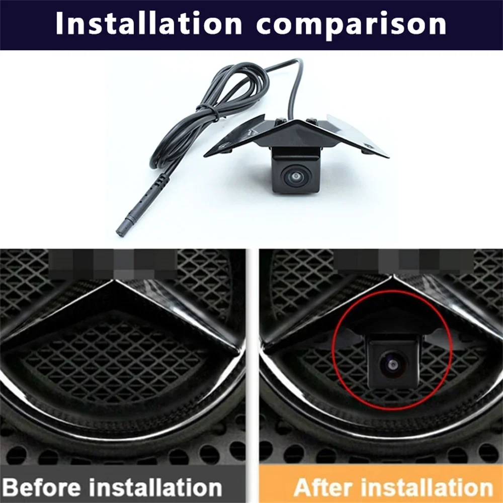 For Benz Vito A B C E G GL SLK GLK SL S V X W166 W176 W205 W212 Vehicle Camera 170°AHD 1920*1080P Front Logo View Car Camera