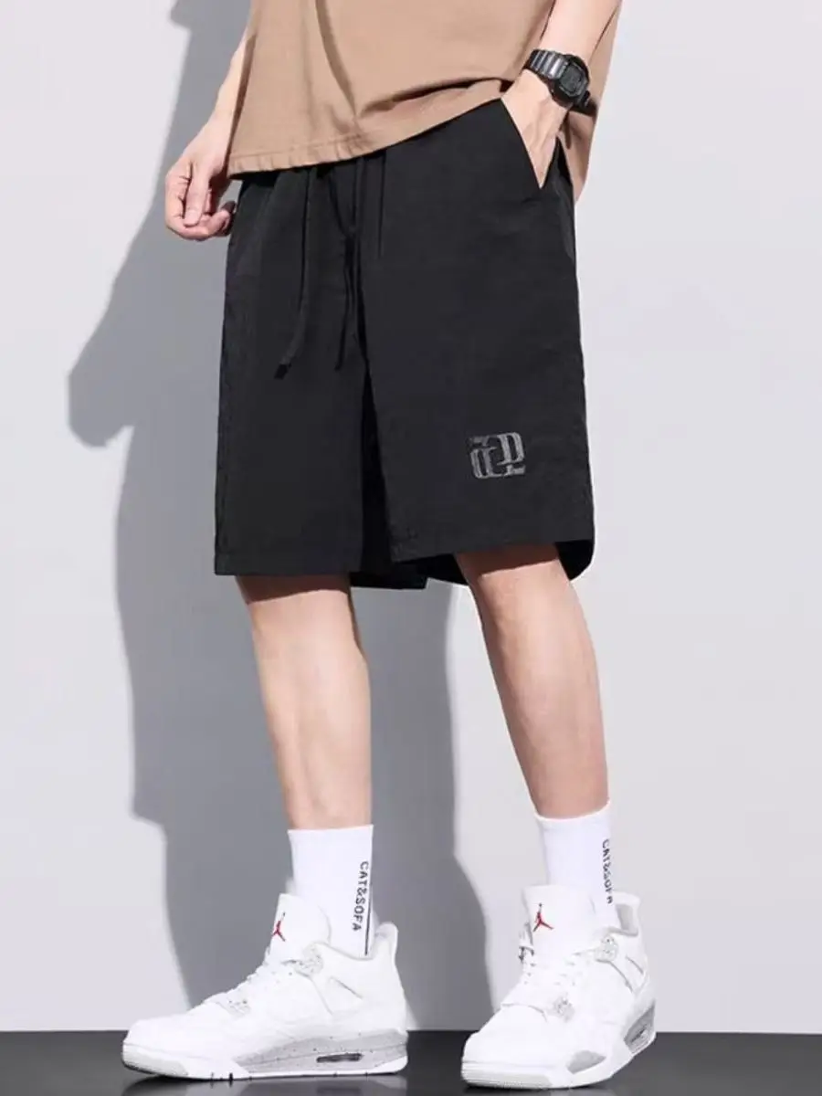 

Ice Silk Qui Dry Men's orts Thin Summer Running Sports Beach 5-Point Loose Pants Casual Loose Fit ort Length