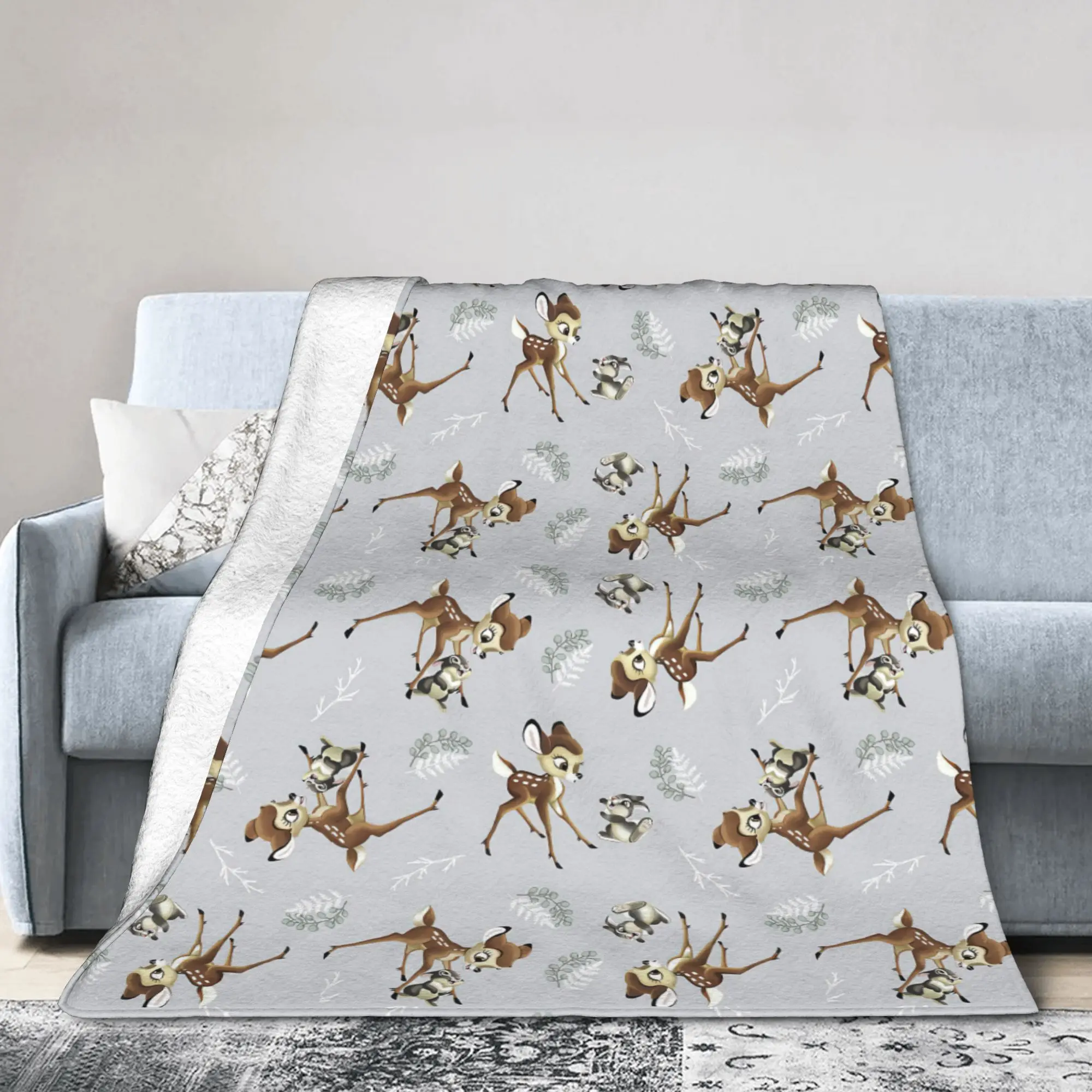بامبي أرنب نمط الفانيلا البطانيات أنيمي الإبداعية رمي البطانيات للمنزل فندق أريكة 150*125 سنتيمتر أفخم رقيقة لحاف