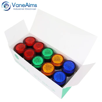 10 adet/kutu AD16-22DS LED Gösterge Işığı AC 220 V 22mm Panel Montaj Plastik Güç Sinyal Işığı Pilot Lamba Yeşil Kırmızı Sarı Mavi