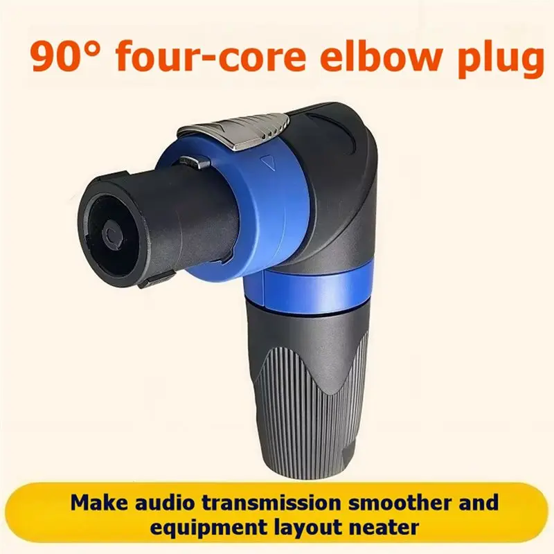 Promotion 2Pcs 4Pins L-Shaped XLR Plug 90 Degree Plug Ohm Connector For Audio Speaker Speakon Led Powercon Adapter Amplifier