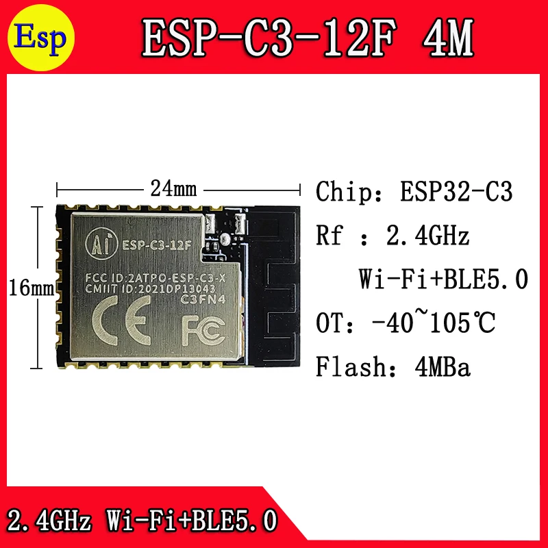 ESP-C3-12F ESP-C3  WiFi+ BLE5.0  2.4GHz WiFi Wireless Dual ESP32-C3