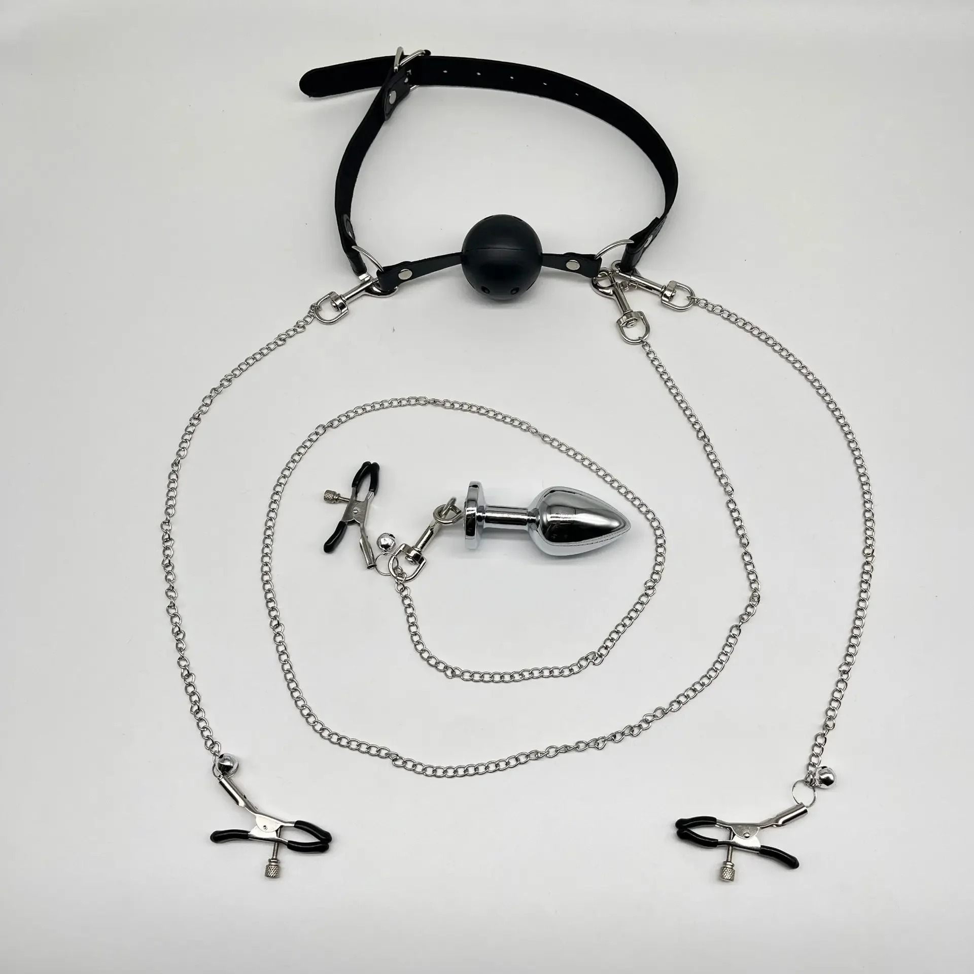 BDSM الفم الكمامة الحلمة المشبك البظر كليب الشرج بعقب المكونات قابل للتعديل SM لعبة الجنس مشبك الثدي البظر محفز لا هزاز #2