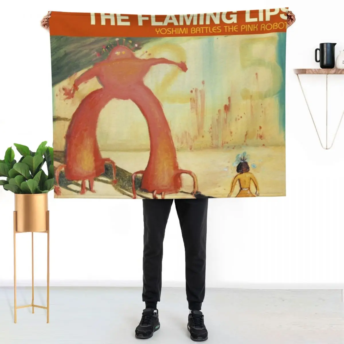 Flaming Lips - Yoshimi Battles the Pink Robots Throw Blanket Travel Size Cozy Blanket for Plane Train