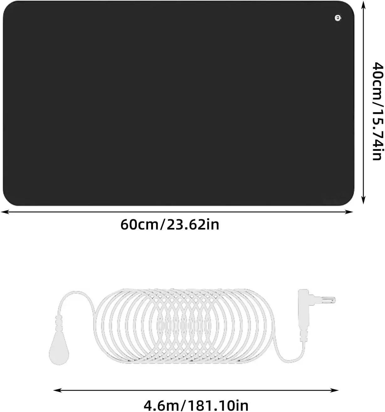 Заземляющий коврик 40X60 см с заземляющим шнуром для энергии сна, улучшения здоровья, облегчения боли, здоровья, релаксационной терапии, антистатической