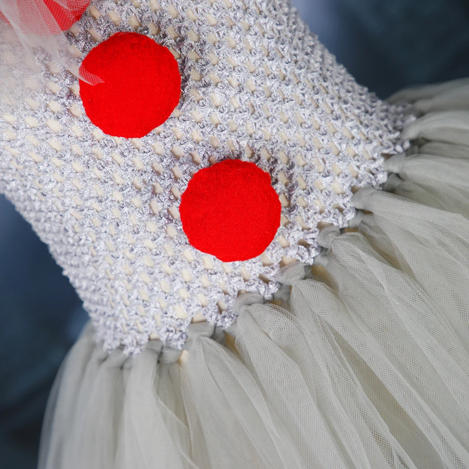 فستان المهرج للهالوين للأطفال طقم أزياء تنكرية لفيلم الرعب للفتيات ملابس حفلات الكرنفال ملابس المهرجين 3-10 سنوات