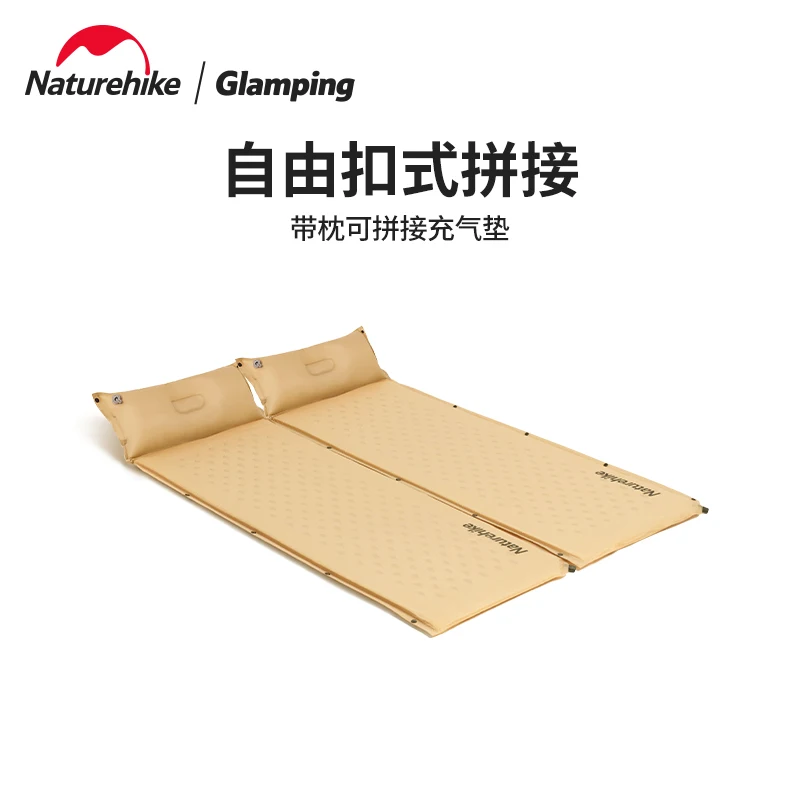 Naturehike Double Pillow Inflatable Air Cushion Outdoor Camping Tent Sleeping Mat Camping Ground Mat Moisture proof Mat