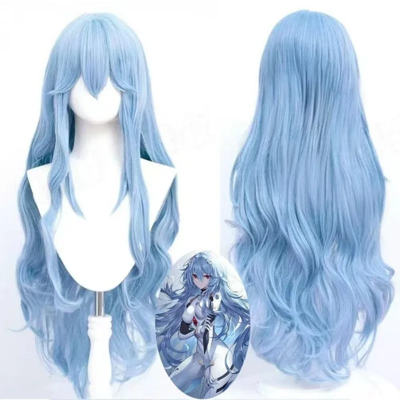

New Century Evangelion Anime EVA Peripheral Theater Edition Ayanami cosplay wig simulation scalp long curly hair