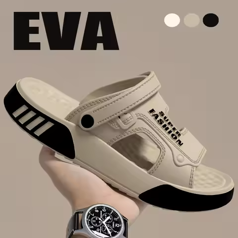 Men Slippers Summer EVA Soft-soled Platform Slides Sandals Indoor Outdoor Walking Beach Shoes Flip Flops Mens Home Shoes