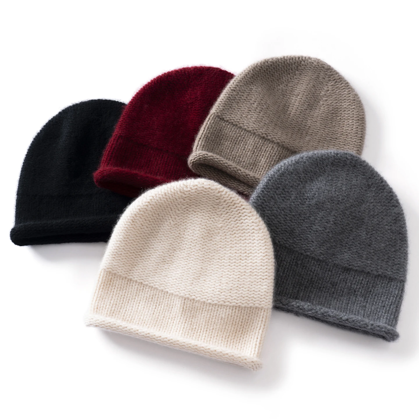 Jueqi Women's Cashmere Knit Beanie with Rolled Brim — Cozy, Warm & Stylish, New Fall/Winter Collection