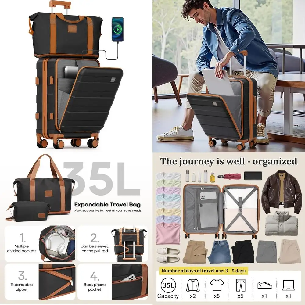 

Одобренная авиакомпанией 20-дюймовая ручная кладь с твердым корпусом, замком TSA, вращающимися колесами и угольной отделкой для путешествий