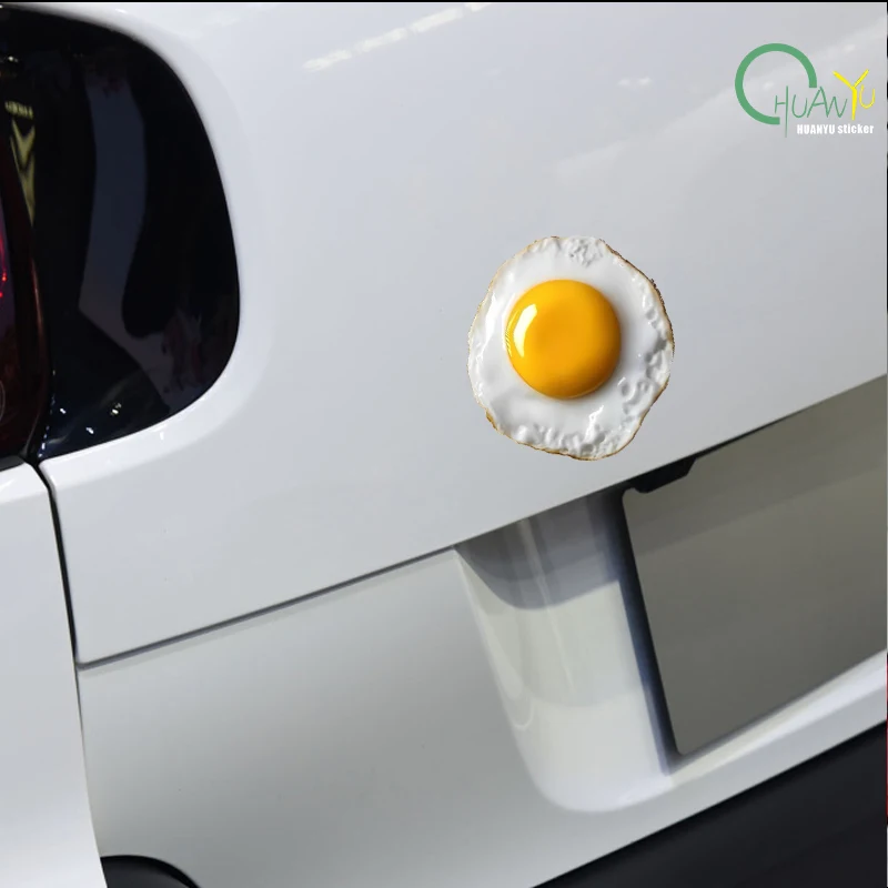 Car sticker; fried egg; creative and funny car decal; computer mainframe; car body; window glass decoration decal