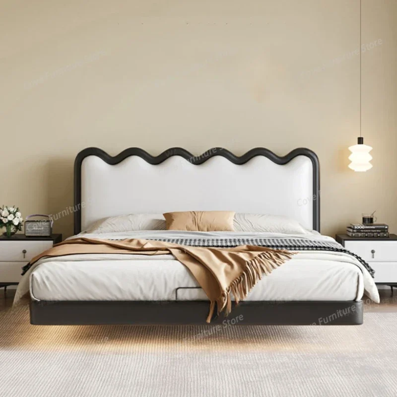 

High End Simple Double Bed Frame Designer Modern Whitr Modern Aesthetic Bed Frame Girl Sleeping Camas De Casal Bedroom Furniture