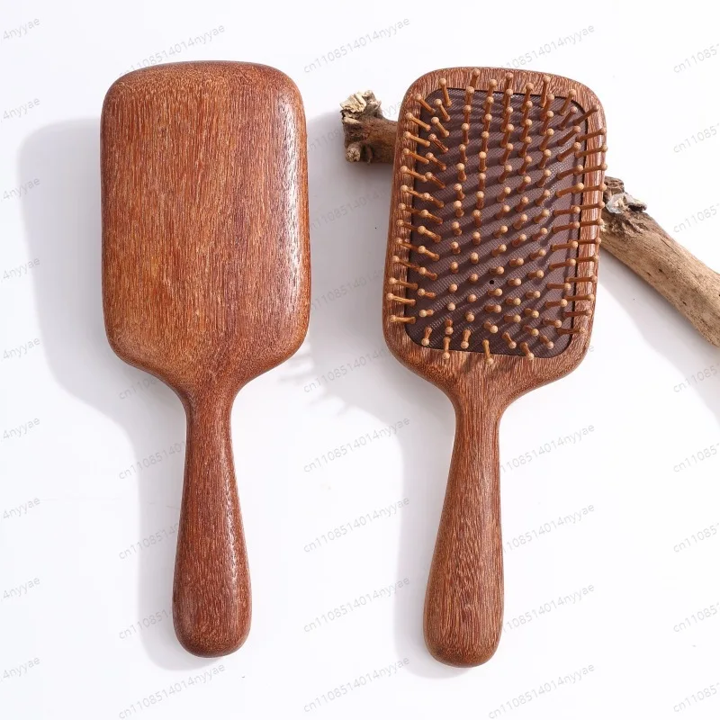 Sandalwood Air Cushion Paddle Brush, Scalp Massage Comb for Voluminous Hair