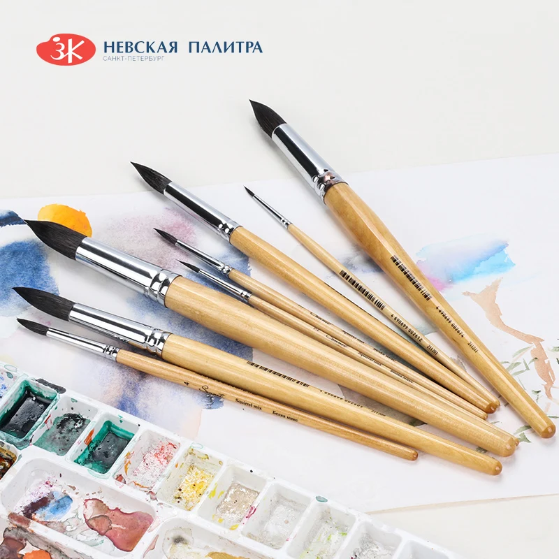 1 قطعة الروسية الأبيض ليالي السوناتة الفنانين الصف المهنية السنجاب فرشاة رسم الشعر القلم ، للألوان المائية ، الغواش اللوحة #3