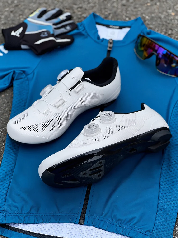 AliExpress pscownlg Ultra-light road cycling shoes for men, professional SPD clip-in road bike shoes, women's self-locking road cycling shoes