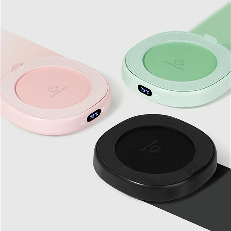 เครื่องอุ่นถ้วยสมาร์ทแก้วกาแฟนมแผ่นอุ่นไฟฟ้าสำหรับน้ำชาอุณหภูมิคงที่แผ่นอุ่นเกียร์3แผ่น