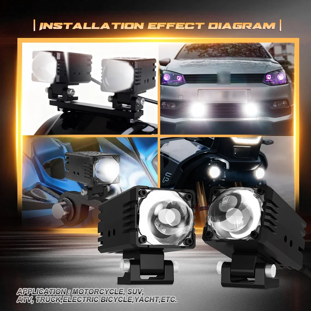 SENLO 2PCS 1.6 Inch Bi LED Projector Koplampen Lenzen voor Hella LED Verlichting Projector 80W 80000LM Diode koplamp Auto Accessoires