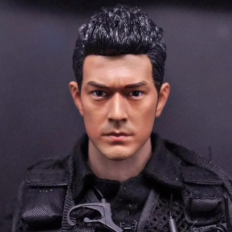 1/6 Asian Male Star Actor Head Sculpt Takeshi Kaneshiro Head Carving Model for 12'' Action Figure Doll Muscular Body