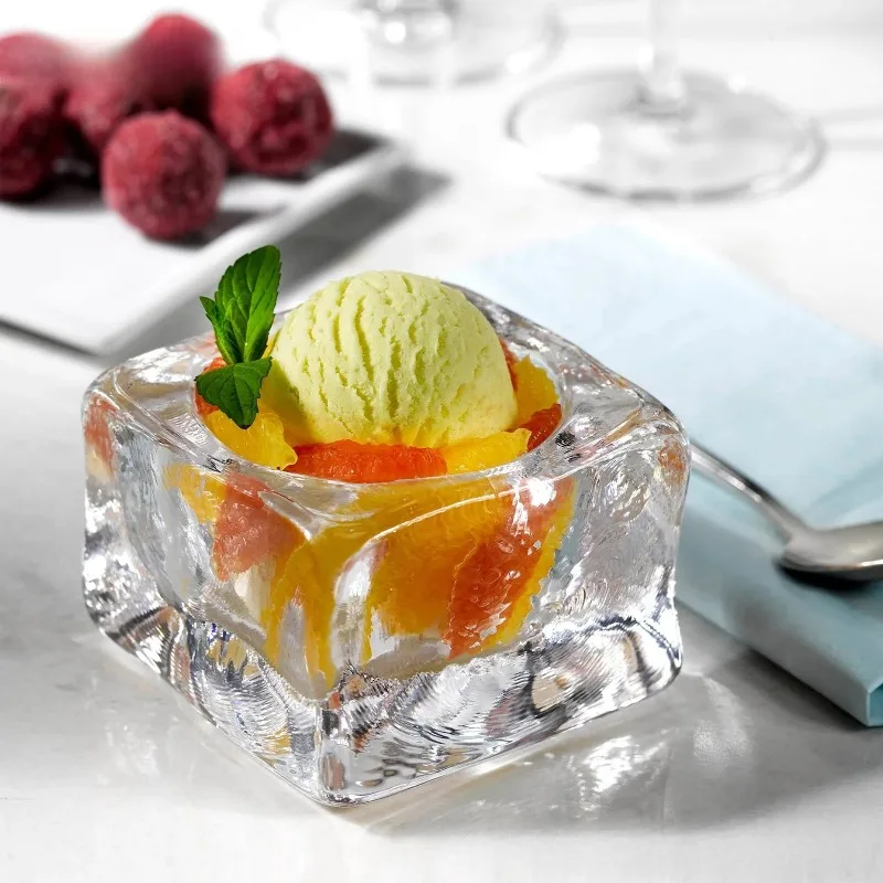 

Ice cream cup crystal glass dessert bowl can be used as a candlestick ornament gift.
