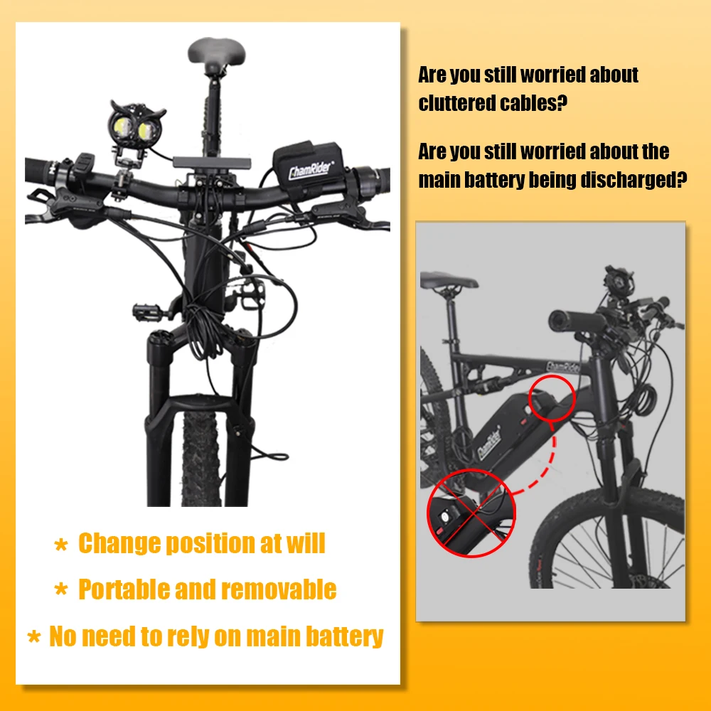 Capacity 2Ah/4Ah Bicycle Headlight ,16.8V10A Portable Velcro Adjustable Lamp Battery Combination Battery