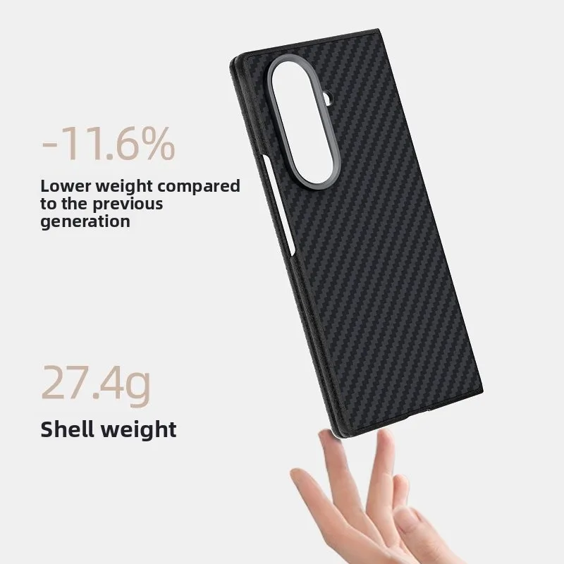 كيفلر Magsafe حافظة هاتف مغناطيسية لهاتف سامسونج جالاكسي Z Fold7 Z Fold6 Z Fold5 شحن لاسلكي من ألياف الكربون 6D حافظة هاتف الإغاثة