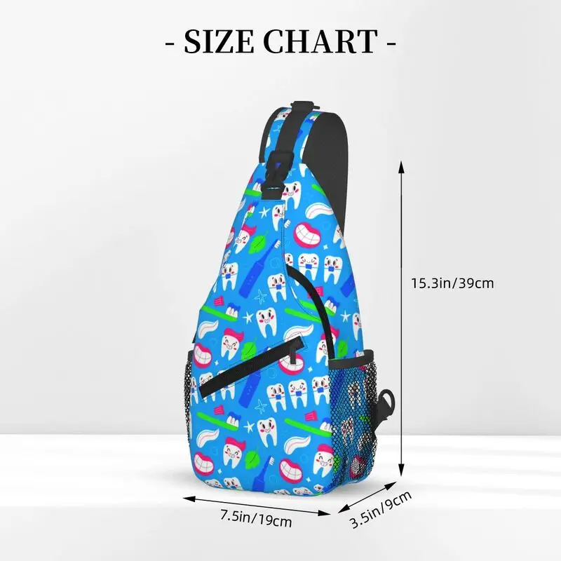 مخصص الأسنان طبيب الأسنان طب الأسنان Crossbody حقيبة ظهر ذات حمالة الرجال عادية الكتف حقيبة صدر للرجال للسفر المشي لمسافات طويلة Daypack