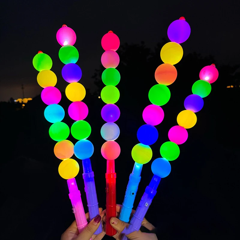 عصا فلورسنت قرع LED واحدة، عصا إضاءة متوهجة ملونة، لعبة هتاف للحفلات الموسيقية الوامضة