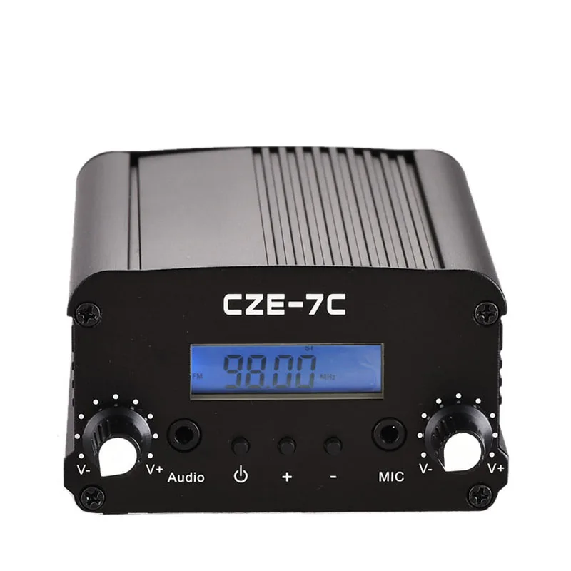 CZE-7C Transmissor FM 7W Estação de transmissão sem fio Transmissão de rádio com entretenimento auditivo de longa distância PLL