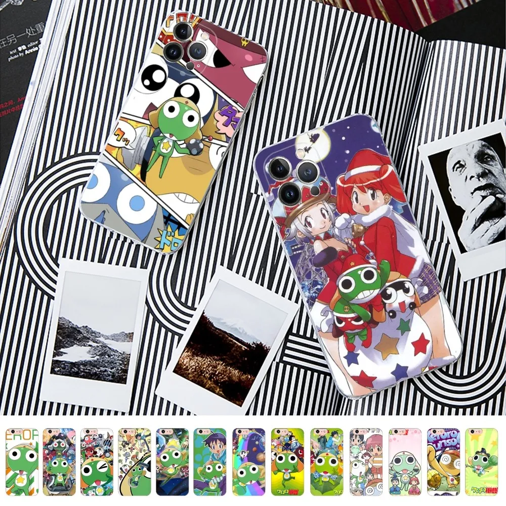 Funny Cartoon Keroro Gunsou Frog Phone Case for iPhone 8 7 6 6S Plus X SE 2020 XR XS 14 11 12 13 Mini Pro Max Mobile Case