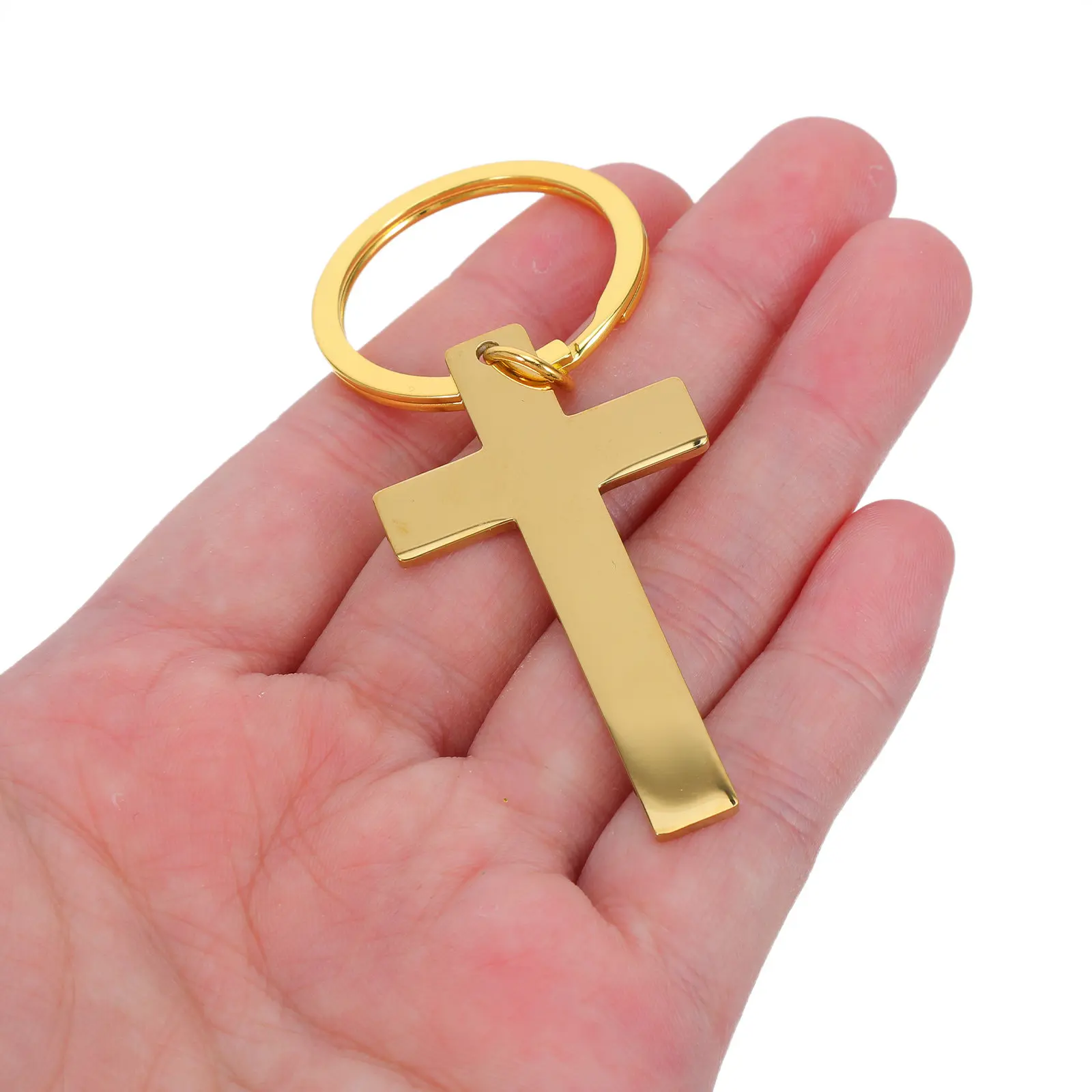 

Набор из 4 брелоков-крестов из нержавеющей стали, заготовки для гравировки, для христианской церемонии крещения, сувениры для вечеринки, религиозный молитвенный талисман, держатель для ключей