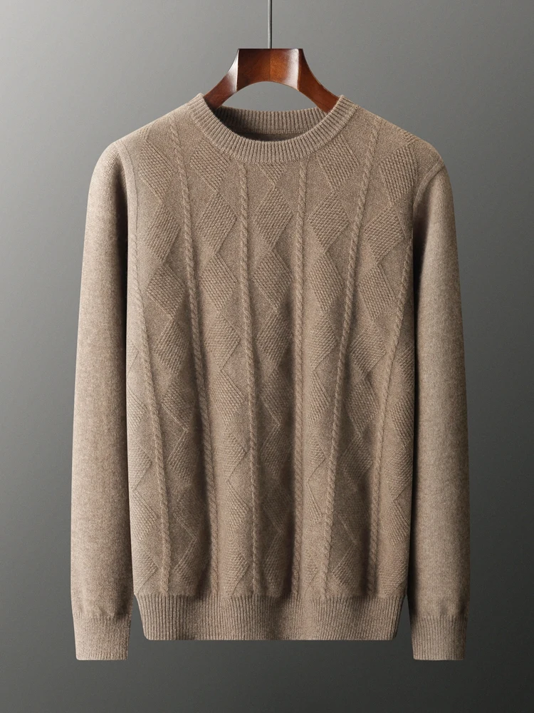 

TLOML новый мужской свитер из 100% кашемира с круглым вырезом, вязаный пуловер, осень-зима, мягкий базовый кашемировый трикотаж, элегантные повседневные топы