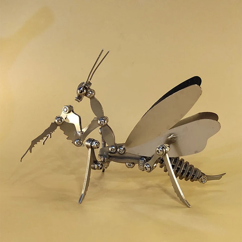 Steampunk Mantis modello di assemblaggio in metallo artigianato in acciaio inossidabile ornamento per insetti